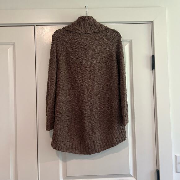 Moth Women's Loose Knit Chunky Turtleneck Sweater Taupe Brown Size XS - Picture 5 of 8